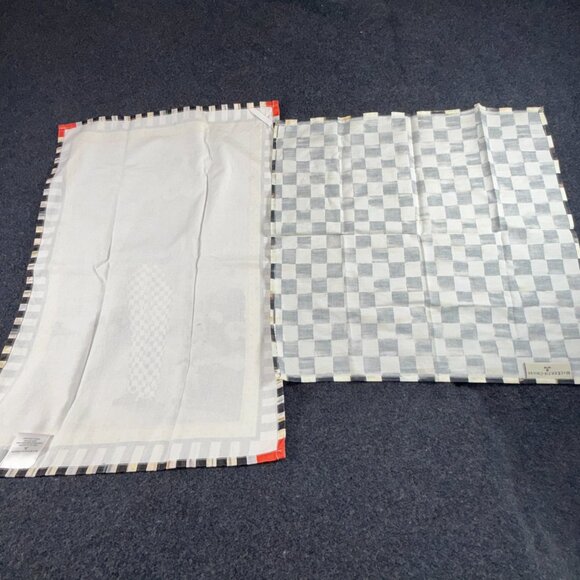 NWOT Mackenzie Childs Courtly Check Cotton Napkin & A Man With A View Dish Towel - Picture 4 of 15